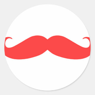 Red Mustache Stache for Christmas Classic Round Sticker