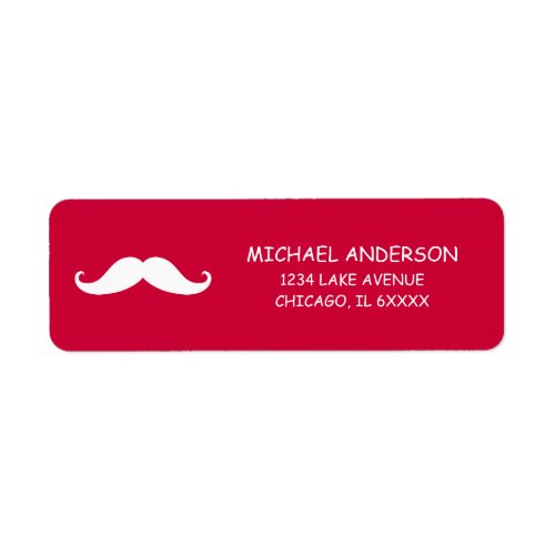 Red Mustache Valentine Return Address Labels