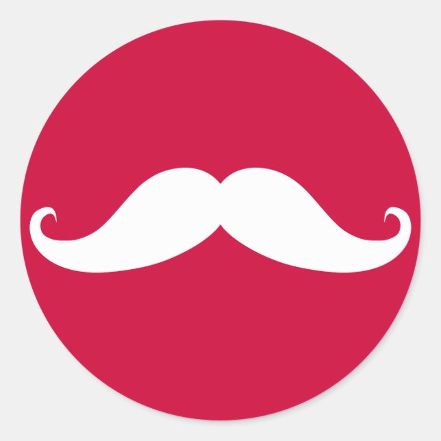 Red Mustache Valentine Sticker (Front)