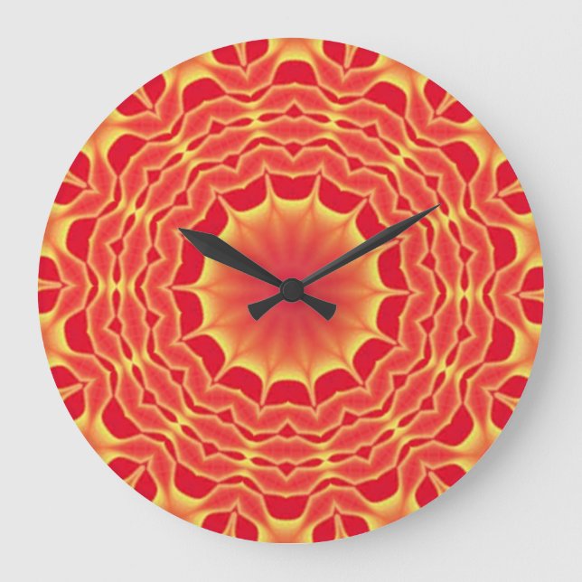 Red Mystery, Mandala Art Wall Clock (Front)