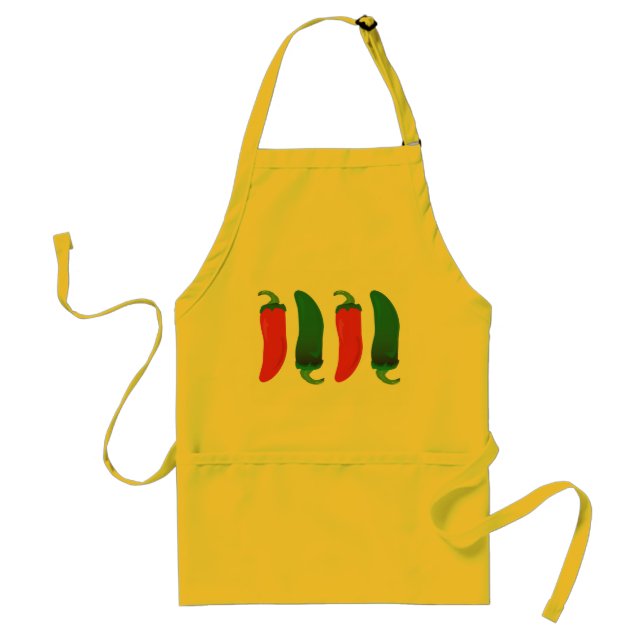 Red N Green Hot Peppers Adult Apron (Front)