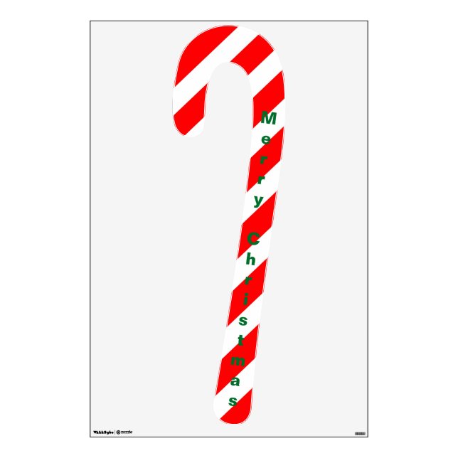 Red n White Candy Cane Stripes Wall Decal (Front)