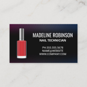 Red Nail Polish Bottle Nail Salon Business Card