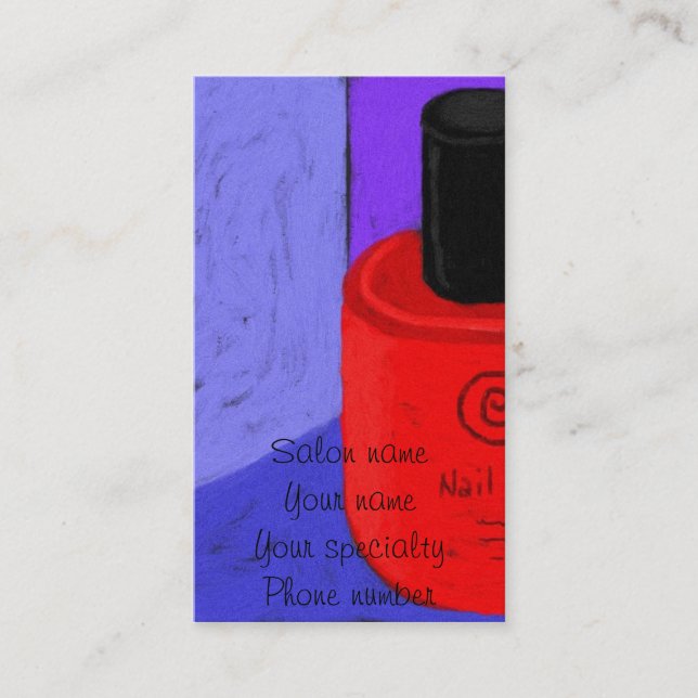 Red Nail Polish Nail Tech Business Card (Front)