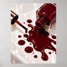Red Nail Polish Wall Art Luxury Beauty Glam Decor