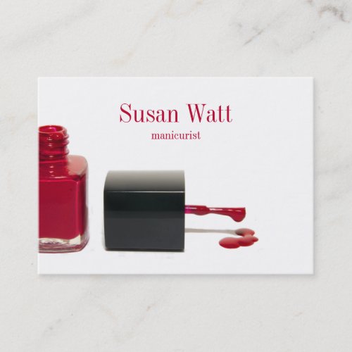 Red Nail Technician Business Card