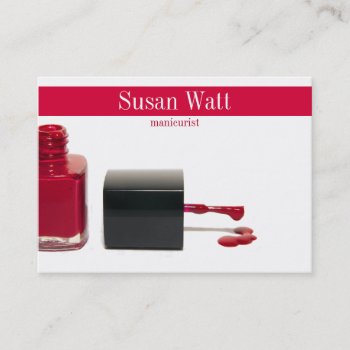 Red Nail Technician Business Card by claire_shearer at Zazzle
