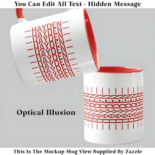 Red Name Hidden Message Trendy Mug 121R Birthday