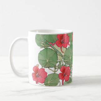Red Nasturtiums | Antique Lithograph 1896 Coffee Mug