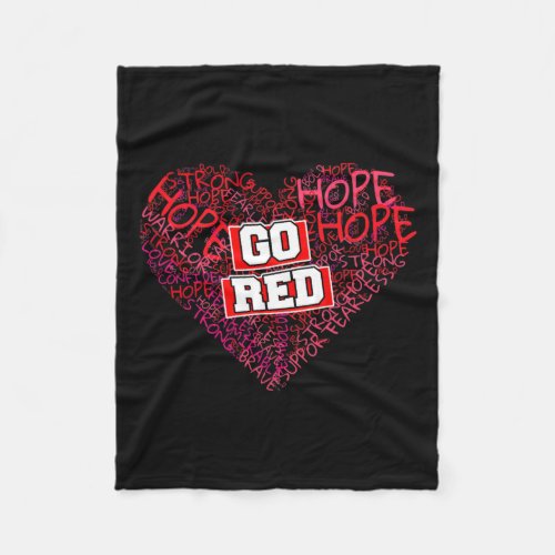 Red National Heart Disease Month For Women Health  Fleece Blanket