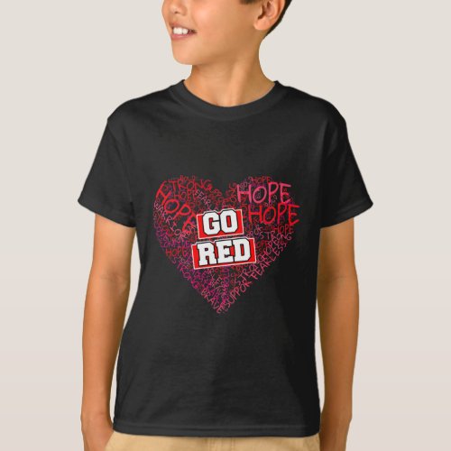 Red National Heart Disease Month For Women Health  T_Shirt