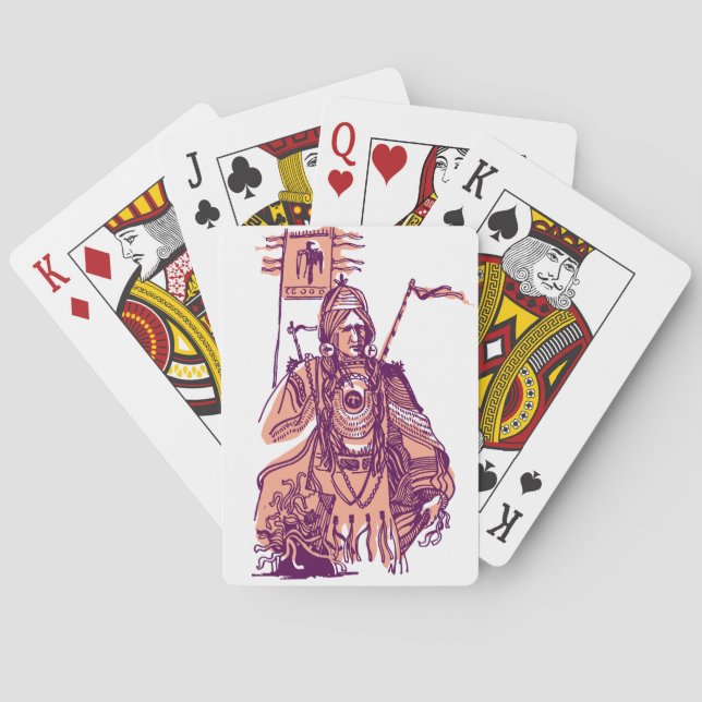 Red Native American Poker Cards (Back)