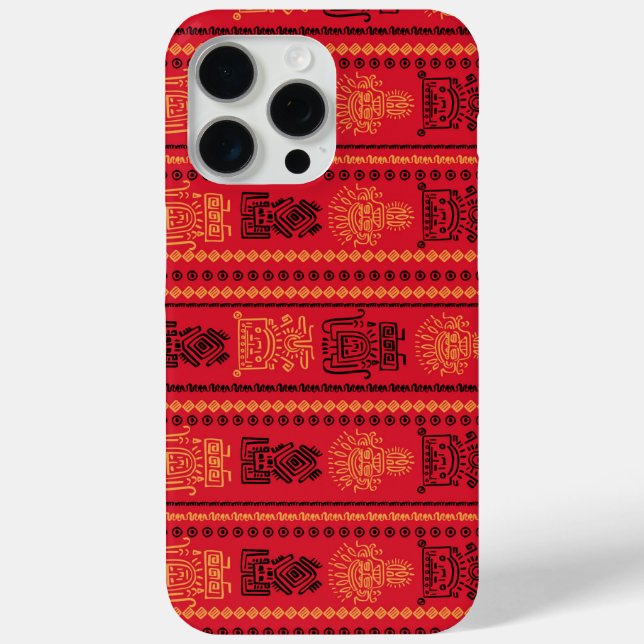 Red Native Pattern Ethnic Tribe Boho Culture Case-Mate iPhone Case (Back)