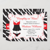 Red Naughty or Nice Lingerie Bridal Shower Invitation (Front/Back)
