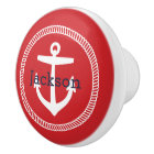 Red Nautical Anchor Monogram