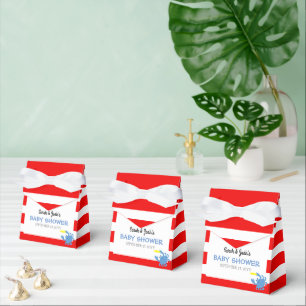 Red Nautical Blue Crab Baby Shower Favor Boxes