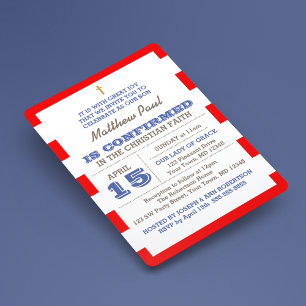 Red Nautical  Confirmation Invitation