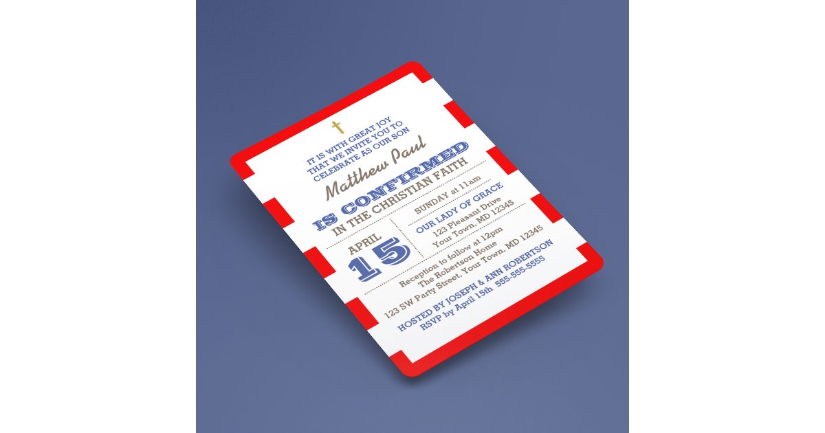 Red Nautical Confirmation Invitation | Zazzle