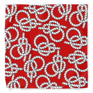 Red Nautical Knots Bandana