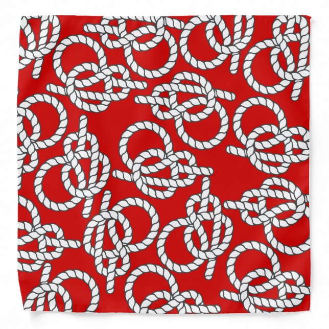 Red Nautical Knots Bandana (Front)