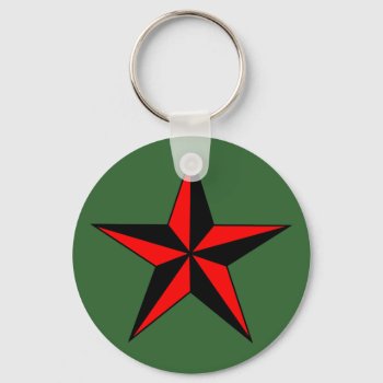 Red Nautical Star Keychain by sofakingsmart at Zazzle