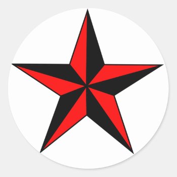 Red Nautical Star Stickers by sofakingsmart at Zazzle