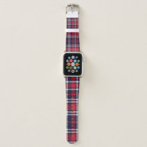 Red Navy Asymmetric Plaid Texture Apple Watch Band