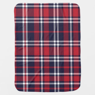 Red Navy Asymmetric Plaid Texture Baby Blanket