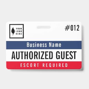 Red Navy Authorized Guest Add Your Logo Badge