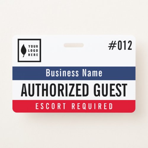 Red Navy Authorized Guest Add Your Logo Badge