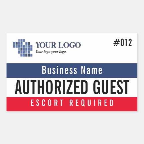 Red Navy Authorized Guest Add Your Logo Rectangular Sticker