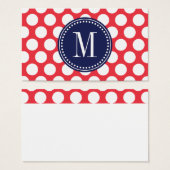 Red & Navy| Big Polka Dots Monogrammed (Front & Back)