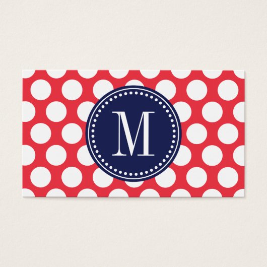 Red & Navy| Big Polka Dots Monogrammed (Front)