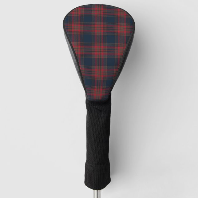 Red Navy Blue Tartan Plaid Pattern Golf Head Cover (Front)