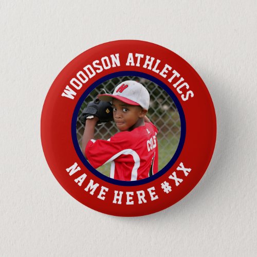 Red  navy custom sports team pin  button