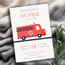 Red Navy Fire Truck Engine Any Age Birthday Invite