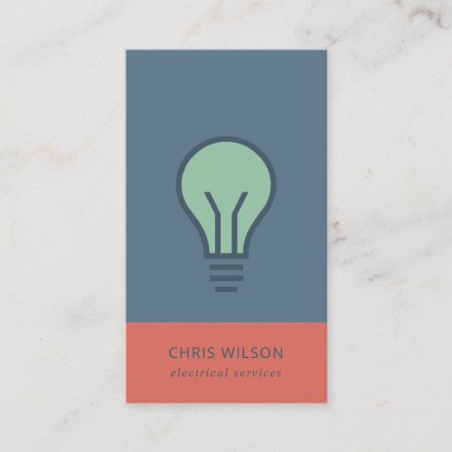 RED NAVY GREEN ELECTIC BULB ELECTRICIAN ELECTRIC BUSINESS CARD