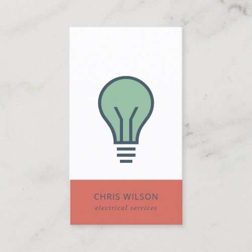 RED NAVY GREEN ELECTIC BULB ELECTRICIAN ELECTRIC BUSINESS CARD