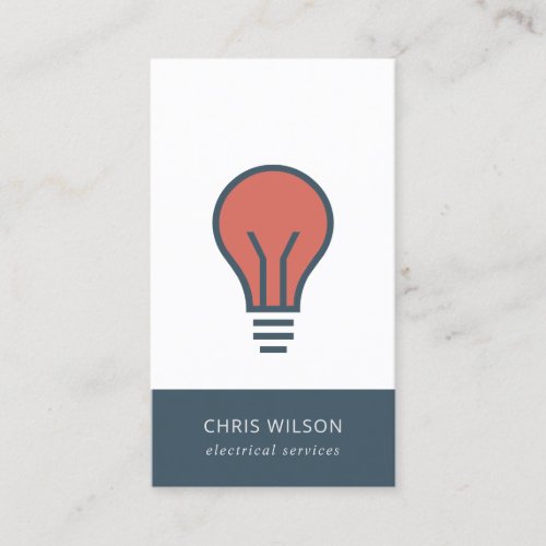 RED NAVY GREY ELECTIC BULB ELECTRICIAN ELECTRIC BUSINESS CARD