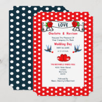 Red Navy Rockabilly Polka Dot Wedding