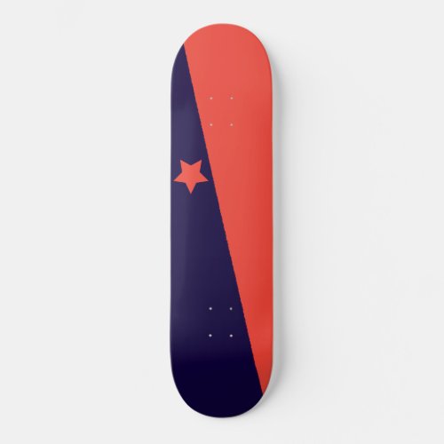 Red  Navy Slant Stripe Red North Star Skateboard