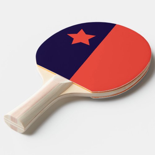 Red  Navy Slant Stripe Red Star Ping Pong Paddle