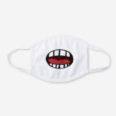 Red Neck Big Mouth Big Teeth White Cotton Face Mask (Front)