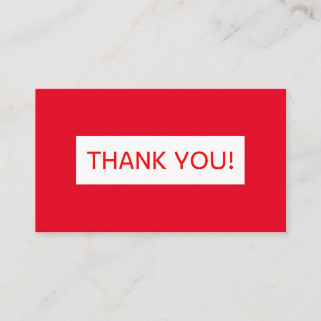 Red Neo-Generic I Thank You  Business Card (Front)