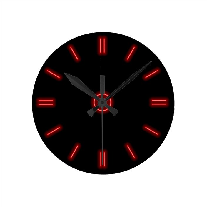 Red Neon Clock