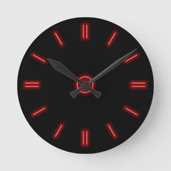 Red Neon Clock by calroofer at Zazzle