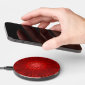 Red Neon Geometric Pattern Wireless Charger (Hand)