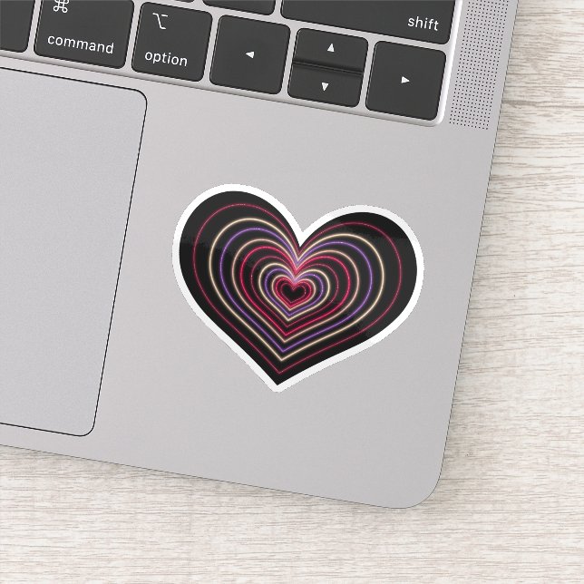 Red Neon Heart Sticker (Detail)
