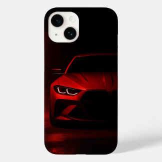 Red Neon Power: Luxury Sports Car in Glowing Fog Case-Mate iPhone 14 Case
