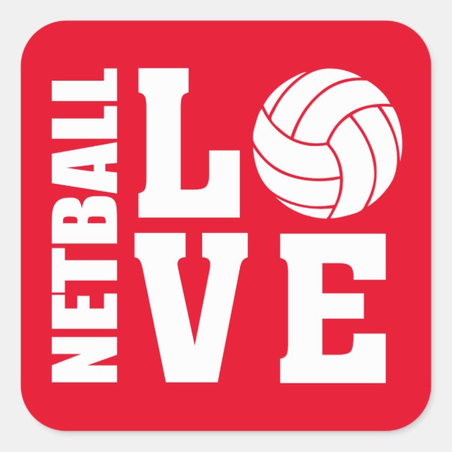 Red Netball Love Stickers (Front)